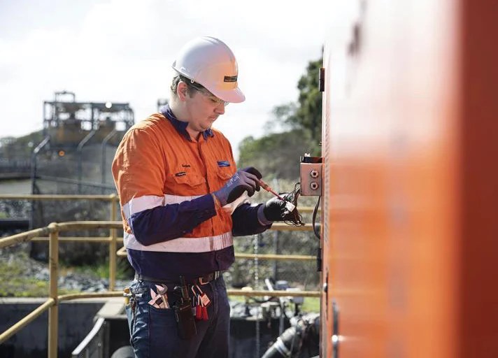 APSEZ technician carrying out safety checks at a terminal