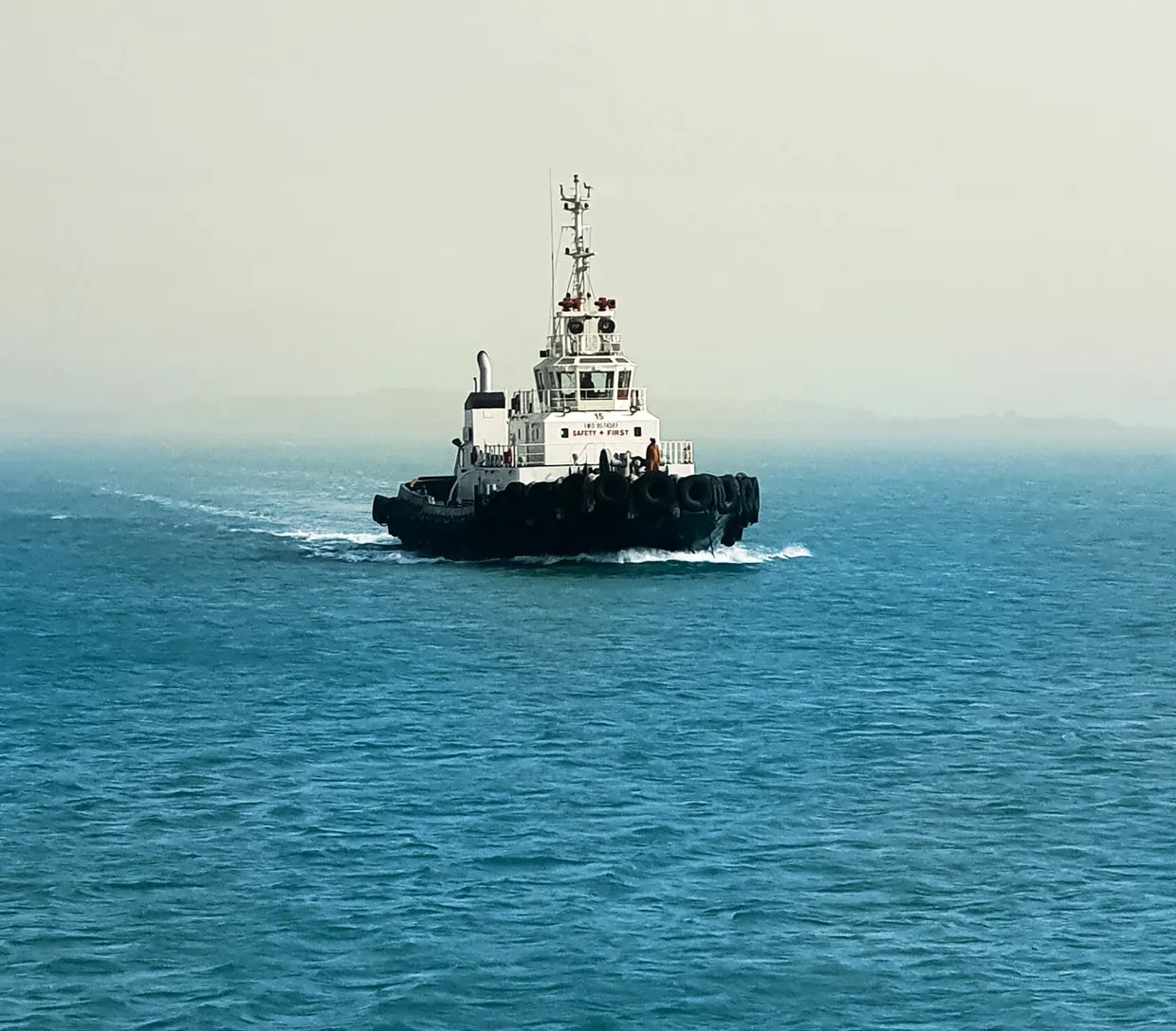 An APSEZ harbour tug underway at sea